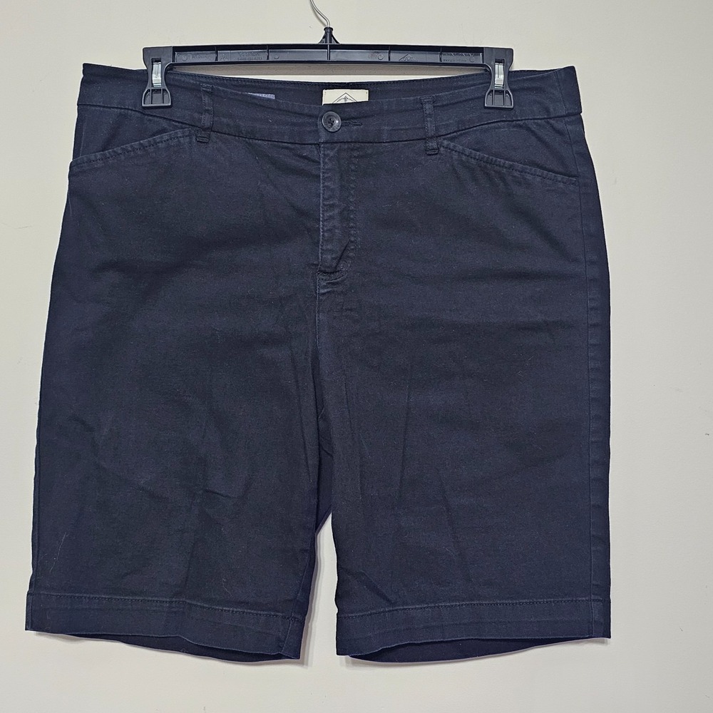 St John's Bay Women's Short Pants Size 10 Blue Bermuda Stretch 0535